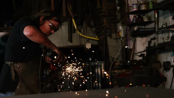 Welder using electric circular saw machine