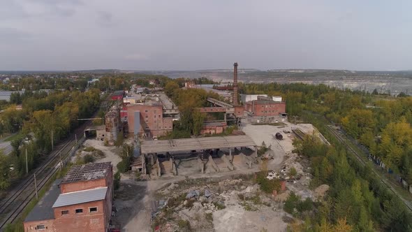 Aerial view of old factory 01