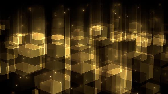 Cube Gold Geomerty Background 01