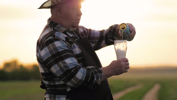 Handsome Old Men Drinking Beer