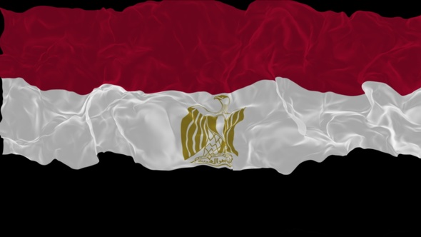 flag Egypt turns into smoke. State weakening concept a crisis, alpha channel