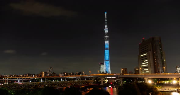 Timelapse of Tokyo city at night