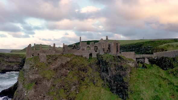 Aerial View of Dunluce Castle County Antrim Northern Ireland