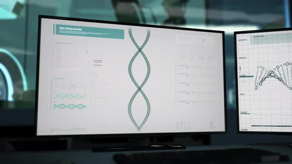 DNA Spiral Visualization In Modern Medical Software At Scientific Laboratory alt