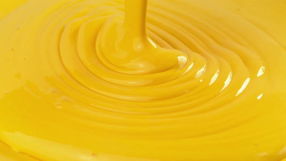 Yellow Paint Pouring
