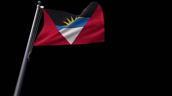 Antigua And Barbuda Flag With Alpha Channel 4K