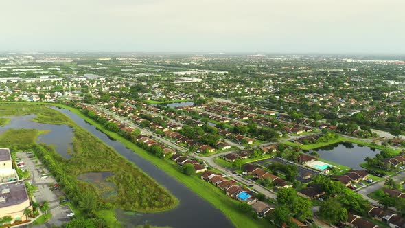 Aerial Footage Miramar Florida Usa Suburban Neighborhoods