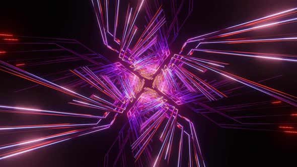 Beautiful Blue Purple Abstract Pattern Animation with Sacred Geometry Light