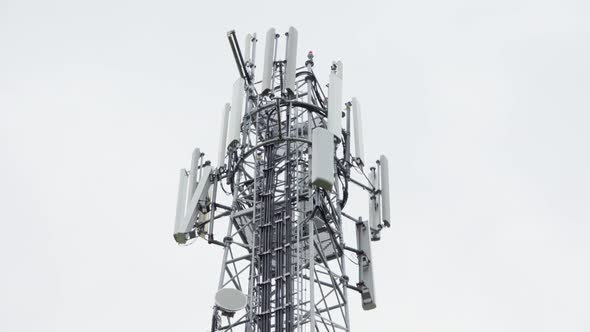 A View of Telecommunication Tower From Below.