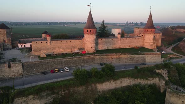 Fortress of Kamianets Podilsky Castle During the Sunrise