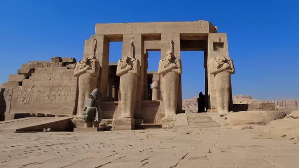 The Ramesseum is the Memorial Temple or Mortuary Temple