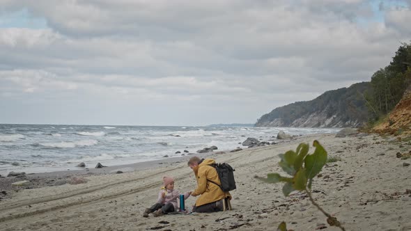 Family on a Camping Trip Autumn