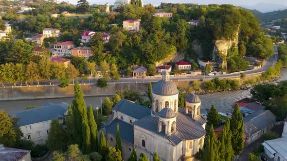 Flight Over the City of Kutaisi Georgia