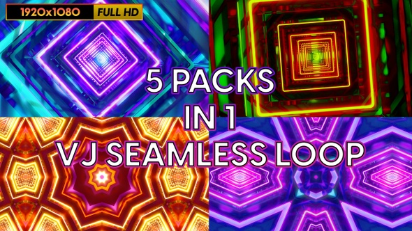 5 Packs in 1 Vj Events Disco Glow Tunnel Loop