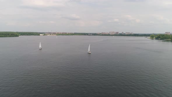 Sailboats on Water Surface