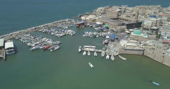 Aerial view of Acre old town, Israel.