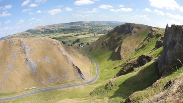 Winnats Pass view, England, on a sunny day