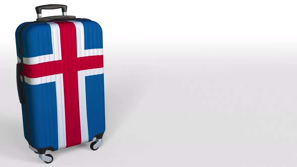 Traveler's Suitcase Featuring Flag of Iceland