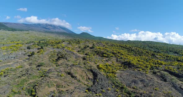 Aerial View of Sicily Mountain