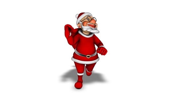 Santa 3D Character - Walk With Bag alt