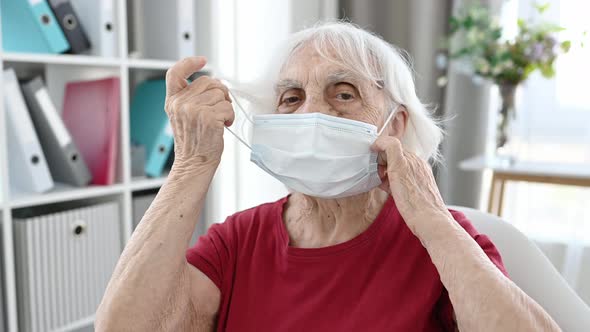 Senior Woman Wearing Mask