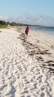 Vertical Video of a Coastal Landscape in Zanzibar Tanzania