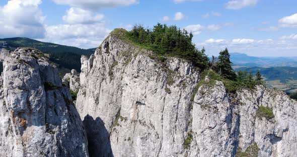 Sandstone And Limestone Massif Of Hasmas Mountains In The Romanian Carpathian Mountain