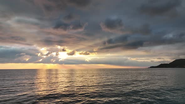 Cloudy Sunset at Sea Turkey Alanya 4 K