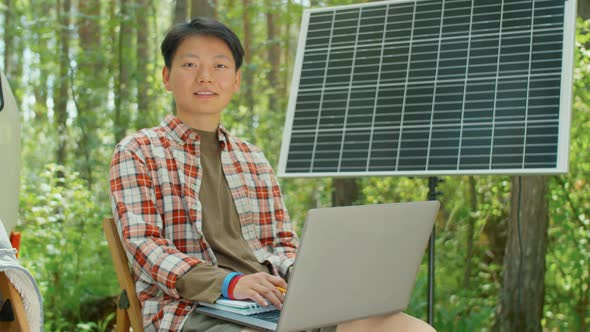 Asian Ecologist With Laptop Portrait