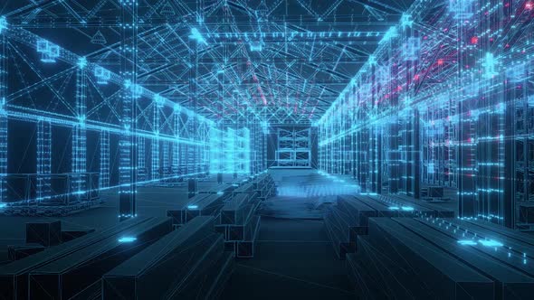 Digital Automated Warehouse Hud Hologram Scanning Inside Boxes And Industrial Elements Hd alt