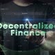 DeFi - Decentralized Finance Man Pressing Screen Hologram - VideoHive Item for Sale