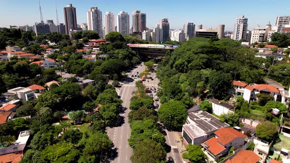 Sumare Avenue at downtown Sao Paulo Brazil. Tourism landmark.