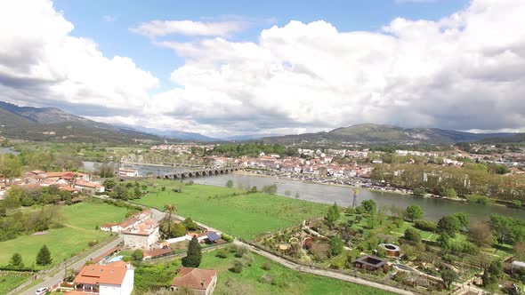 Flying Over the Oldest City of Portugal, Ponte de Lima