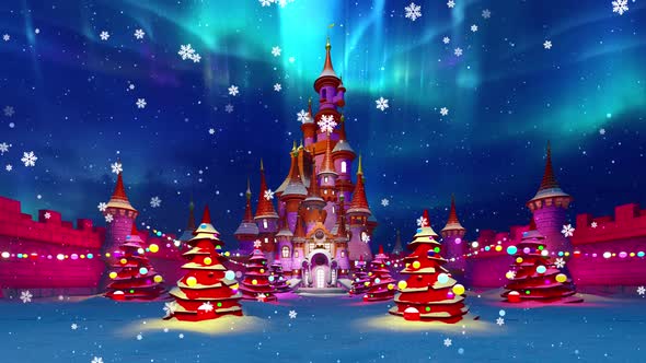 Northern Lights Over A Fantastic Castle alt