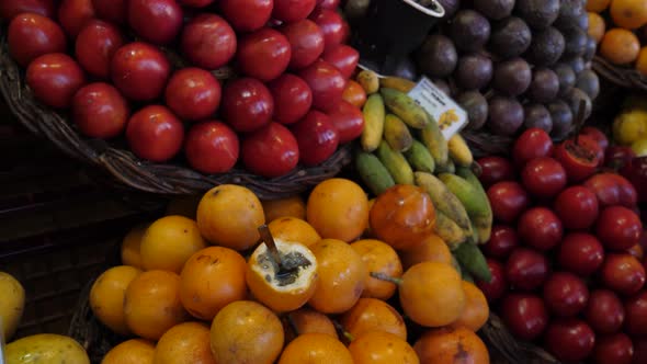 Different kinds of passion fruit seen on Madeira, Portugal