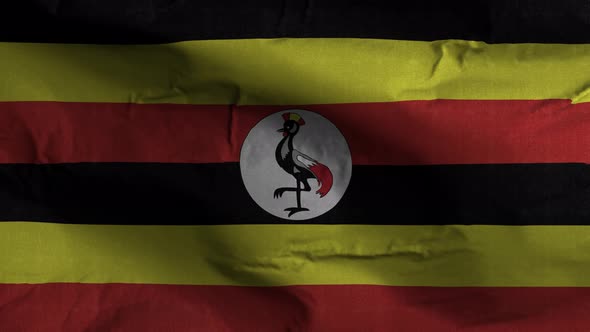 Uganda Flag Textured Waving Background 4K