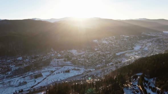 Winter Sunrise Over Mountain City