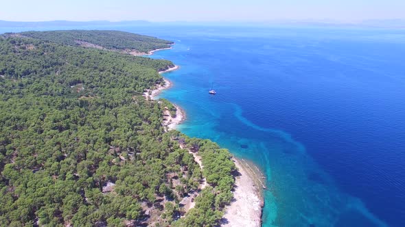Aerial landscape view of the island of Brac, Croatia
