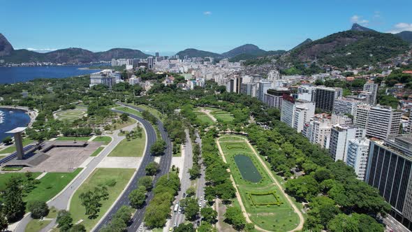 Panoramic view of downtown Rio de Janeiro Brazil at sunny day