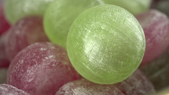 Red And Green Round Fruit Lollipops