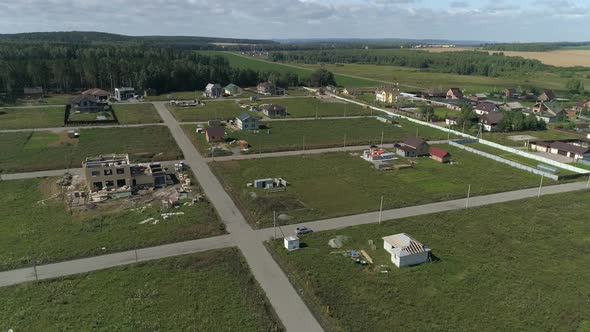 Aerial view of construction houses in new residential area 21