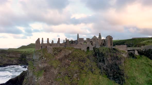 Aerial View of Dunluce Castle County Antrim Northern Ireland