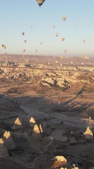 Cappadocia Turkey  Vertical Video of Balloon Launch