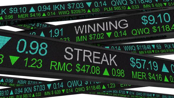 Winning Streak Stock Market Performance Gains 3d Animation