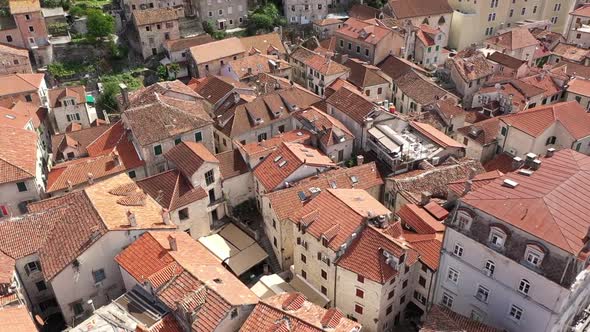 Aerial View on the Kotor Old Town in Montenegro