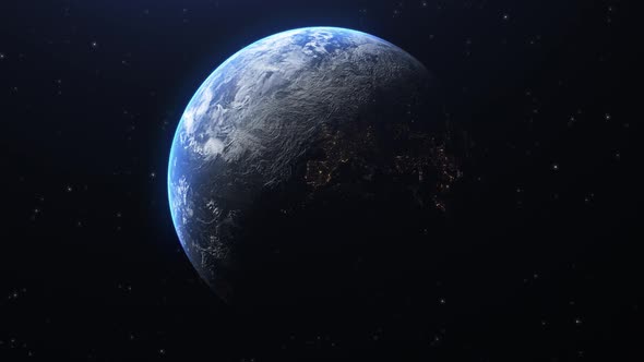 3D Realistic Earth Day And Night Seamless Loop