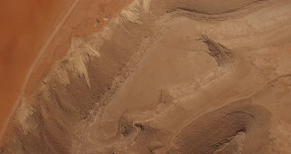 Flying over Dunes in the Desert between Saudi Arabia  and Dubai