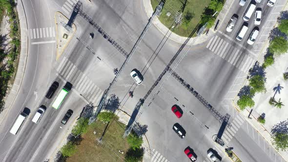 Aerial View From Drone on Crossroad