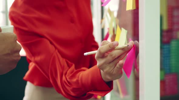 Business People Work on Project Planning Board