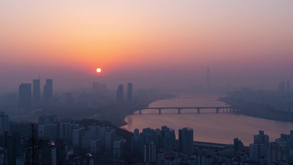 Seoul City Sunrise alt